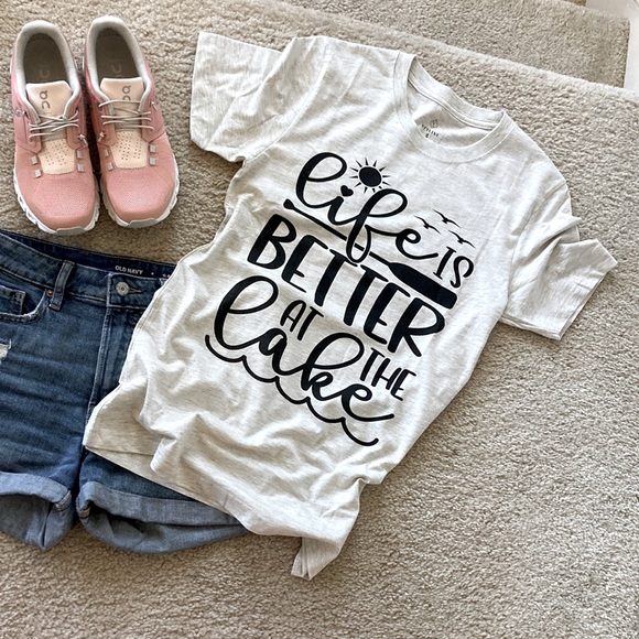 ‘Life Is Better At The Lake’ Short Sleeve Graphic Tee - Picture 2 of 5